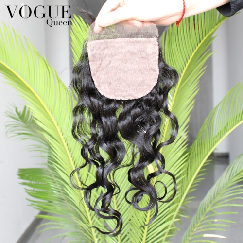 Water Wave Brazilian Silk Base 4x4 Lace Closure With Baby Hair,Wet and Wavy